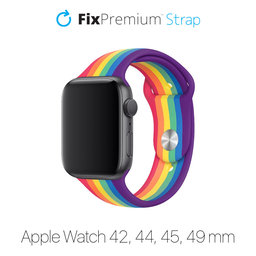 FixPremium - Silikonarmband für Apple Watch (42, 44, 45 und 49mm), pride
