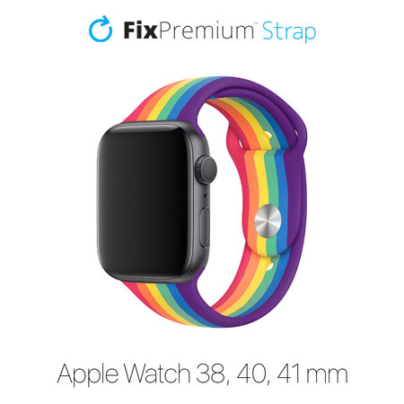FixPremium - Silikonarmband für Apple Watch (38, 40 und 41mm), pride