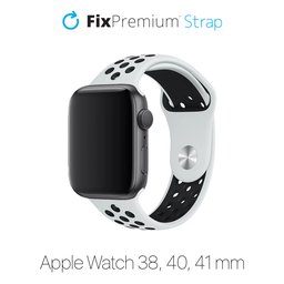 FixPremium - Sport Silikonarmband für Apple Watch (38, 40 und 41mm), weiß