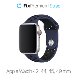 FixPremium - Sport Silikonarmband für Apple Watch (42, 44, 45 und 49mm), blau