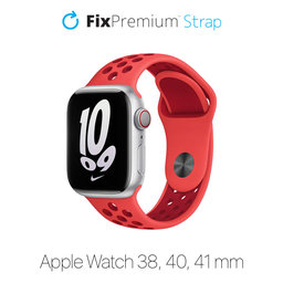 FixPremium - Sport Silikonarmband für Apple Watch (38, 40 und 41mm), rot