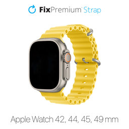 FixPremium - Armband Ocean Loop für Apple Watch (42, 44, 45 und 49mm), žltá