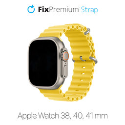 FixPremium - Armband Ocean Loop für Apple Watch (38, 40 und 41mm), žltá