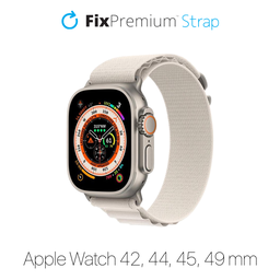 FixPremium - Armband Alpine Loop für Apple Watch (42, 44, 45 und 49mm), starlight