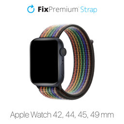 FixPremium - Nylonband für Apple Watch (42, 44, 45 und 49mm), pride