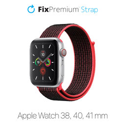 FixPremium - Nylonband für Apple Watch (38, 40 und 41mm), rot