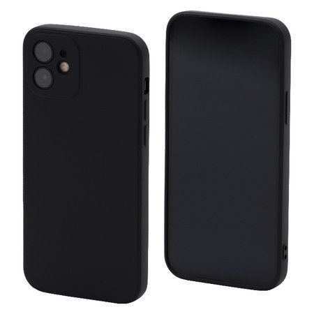 FixPremium - Hülle Rubber für iPhone 12 und 12 Pro, schwarz