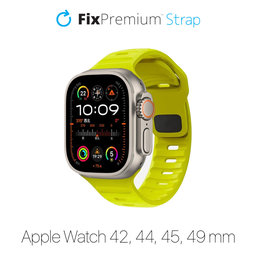 FixPremium - Gurt Sport Silicone für Apple Watch (42, 44, 45 und 49mm), tartrazine