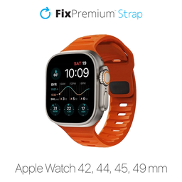 FixPremium - Gurt Sport Silicone für Apple Watch (42, 44, 45 und 49mm), orange