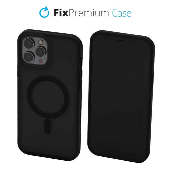 FixPremium - Hülle Clear mit MagSafe für iPhone 12 Pro Max, frost black