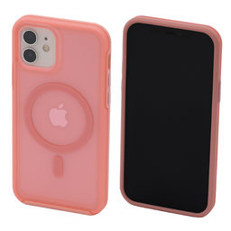 FixPremium - Hülle Clear s MagSafe für iPhone 12 und 12 Pro, peach pink