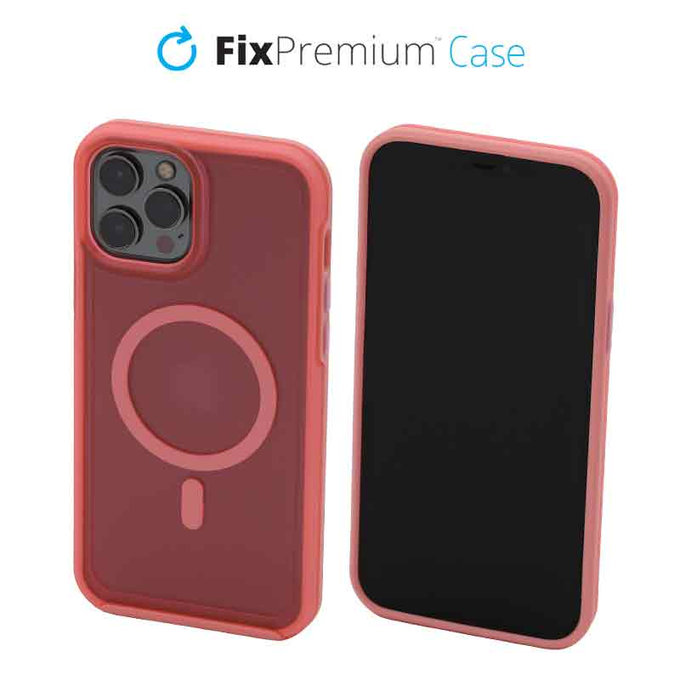 FixPremium - Hülle Clear mit MagSafe für iPhone 12 Pro Max, peach pink