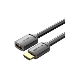 Vention - HDMI (F) / HDMI (M) Kabel, HDMI 2.0 (1m), schwarz