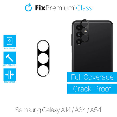 FixPremium Glass - Gehärtetes Glas für die rückwärtige Kameralinse für Samsung Galaxy A14, A34 und A54
