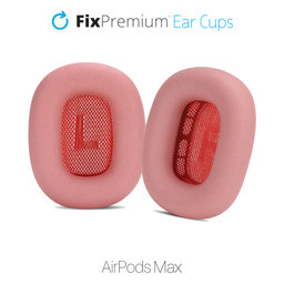 FixPremium - Ersatz-Ohrpolster für Apple AirPods Max (Fabric), rot