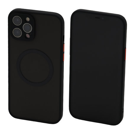 FixPremium - Hülle Matte mit MagSafe für iPhone 12 Pro Max, schwarz