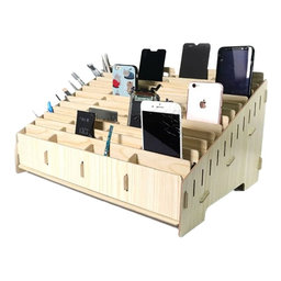 Universeller Holzständer / Organizer für Telefone mit 48 Fächern