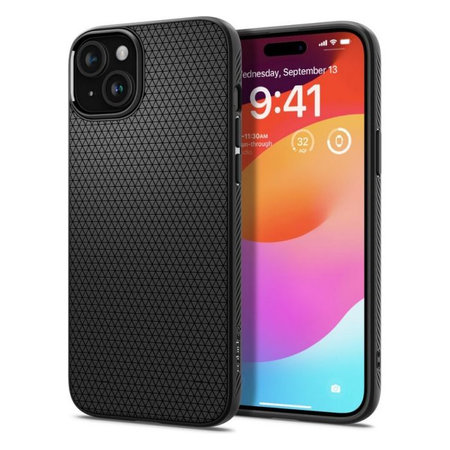 Spigen - Hülle Liquid Air für iPhone 15, matte black