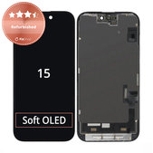 Display für iPhone 15, Touchscreen-Glas mit Rahmen, Refurbished