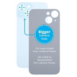 Apple iPhone 15 - Backcover Glas Vergrössertes Ringloch für die Kamera (Blue)