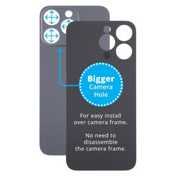 Apple iPhone 15 Pro Max - Backcover Glas Vergrössertes Ringloch für die Kamera (Black Titanium)