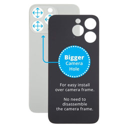 Apple iPhone 15 Pro Max - Backcover Glas Vergrössertes Ringloch für die Kamera (Natural Titanium)