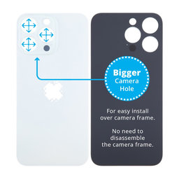 Apple iPhone 15 Pro Max - Backcover Glas Vergrössertes Ringloch für die Kamera (White Titanium)