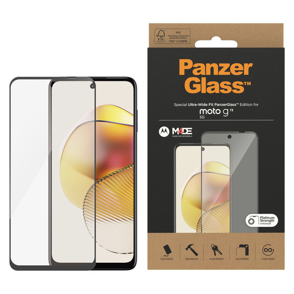 Panzerglas UWF für Motorola Moto G73 5G, Schwarz, PanzerGlass