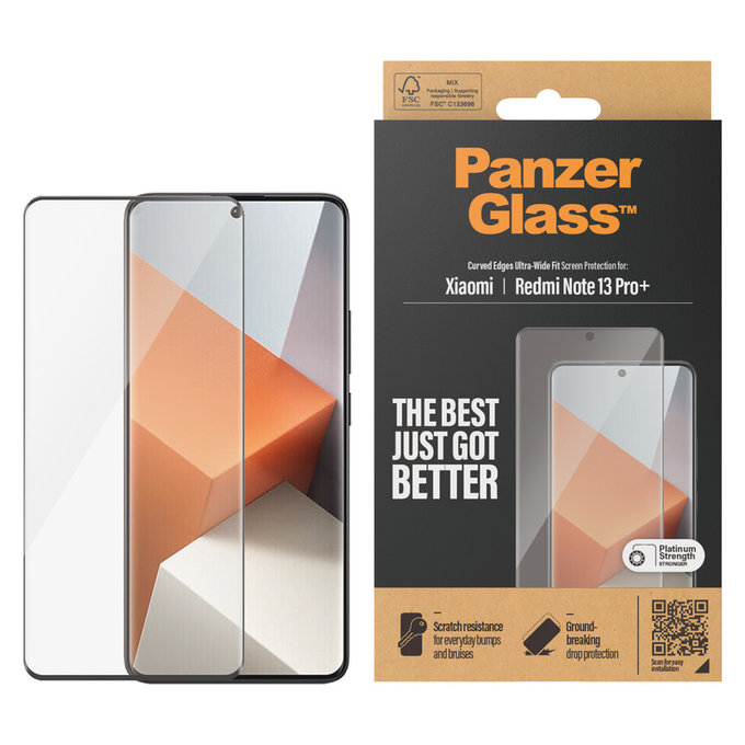 Panzerglas UWF für Xiaomi Redmi Note 13 Pro+, Schwarz, PanzerGlass