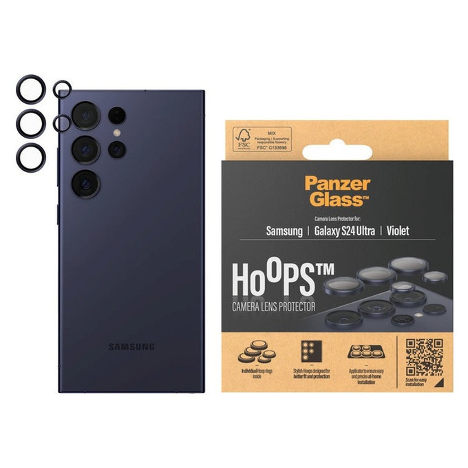 Kameraobjektivschutz Hoops für Samsung Galaxy S24 Ultra, Violett, PanzerGlass
