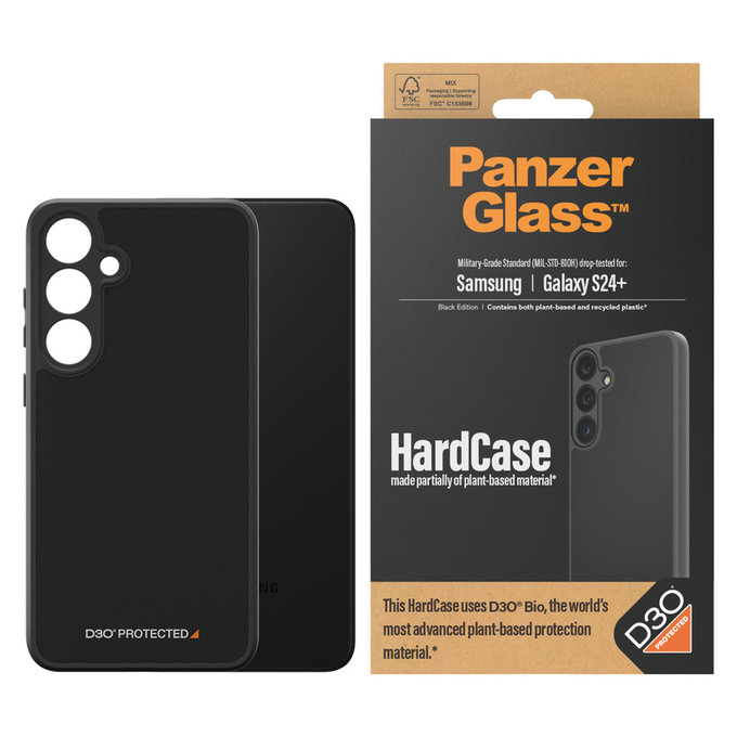 Hülle HardCase D3O für Samsung Galaxy S24+, Schwarz, PanzerGlass