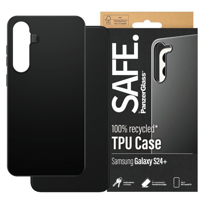 Hülle TPU für Samsung Galaxy S24+, Schwarz, SAFE by PanzerGlass