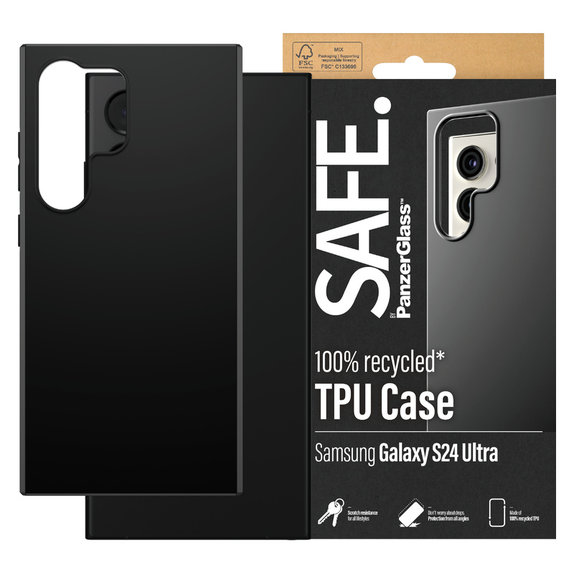 Hülle TPU für Samsung Galaxy S24 Ultra, Schwarz, SAFE by PanzerGlass