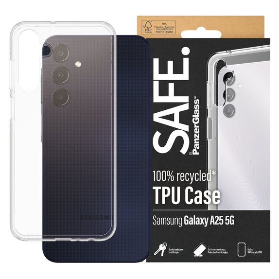 Hülle TPU für Samsung Galaxy A25 5G, Transparent, SAFE by PanzerGlass