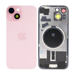Apple iPhone 15 - Rückgehäuseglas + Kameraglas + Metallplatte + Magsafe-Magnet (Pink)