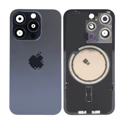 Apple iPhone 15 Pro - Rückgehäuseglas + Kameraglas + Metallplatte + Magsafe-Magnet (Blue Titanium)