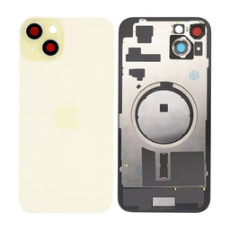 Apple iPhone 15 Plus - Rückgehäuseglas + Kameraglas + Metallplatte + Magsafe-Magnet (Yellow)