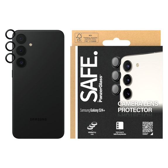 Kameraobjektivschutz für Samsung Galaxy S24+, Schwarz, SAFE by PanzerGlass