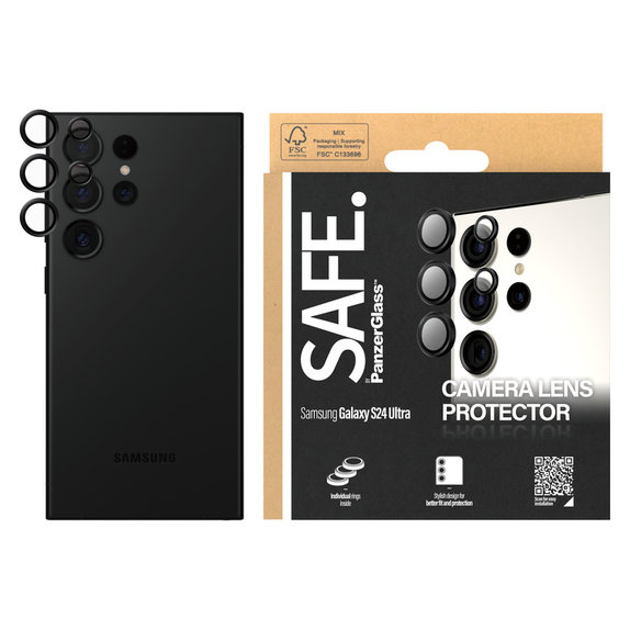 Kameraobjektivschutz für Samsung Galaxy S24 Ultra, Schwarz, SAFE by PanzerGlass