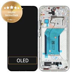 Xiaomi 14 23127PN0CC - LCD Display + Touchscreen Front Glas + Rahmen (White) - 56000500N300 Genuine Service Pack