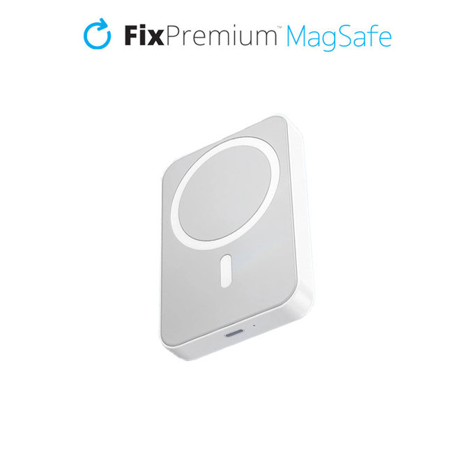 FixPremium - MagSafe PowerBank mit Ständer 5000mAh, weiss