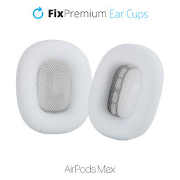 FixPremium - Ersatz-Ohrpolster für Apple AirPods Max (Eco-Leather), weiss