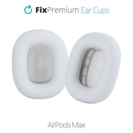 FixPremium - Ersatz-Ohrpolster für Apple AirPods Max (Eco-Leather), weiss