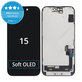Display Soft OLED für iPhone 15, Touchscreen-Glas mit Rahmen, FixPremium