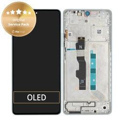 Xiaomi Redmi Note 13 5G 2312DRAABC - LCD Display + Touchscreen Front Glas + Rahmen (Ocean Teal) - 5600030N1700 Genuine Service Pack