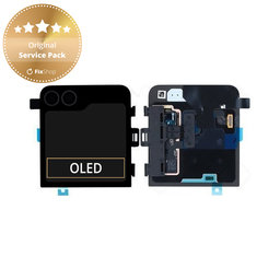 Samsung Galaxy Z Flip 6 F741B - LCD Display + Touchscreen Front Glas + Rahmen (Externe) (Crafted Black) - GH97-30012E Genuine Service Pack