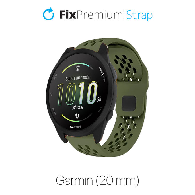 FixPremium - Universal-Silikonarmband für Garmin (20mm), grün