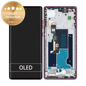 Motorola Edge 50 Fusion - LCD Display + Touchscreen Front Glas + Rahmen (Hot Pink) - 5D68C24345 Genuine Service Pack