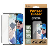 Schutzglas UWF mit Applikator für iPhone 16 Pro, Schwarz, PanzerGlass