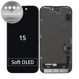 Apple iPhone 15 - LCD Display + Touchscreen Front Glas + Rahmen Refurbished PRO